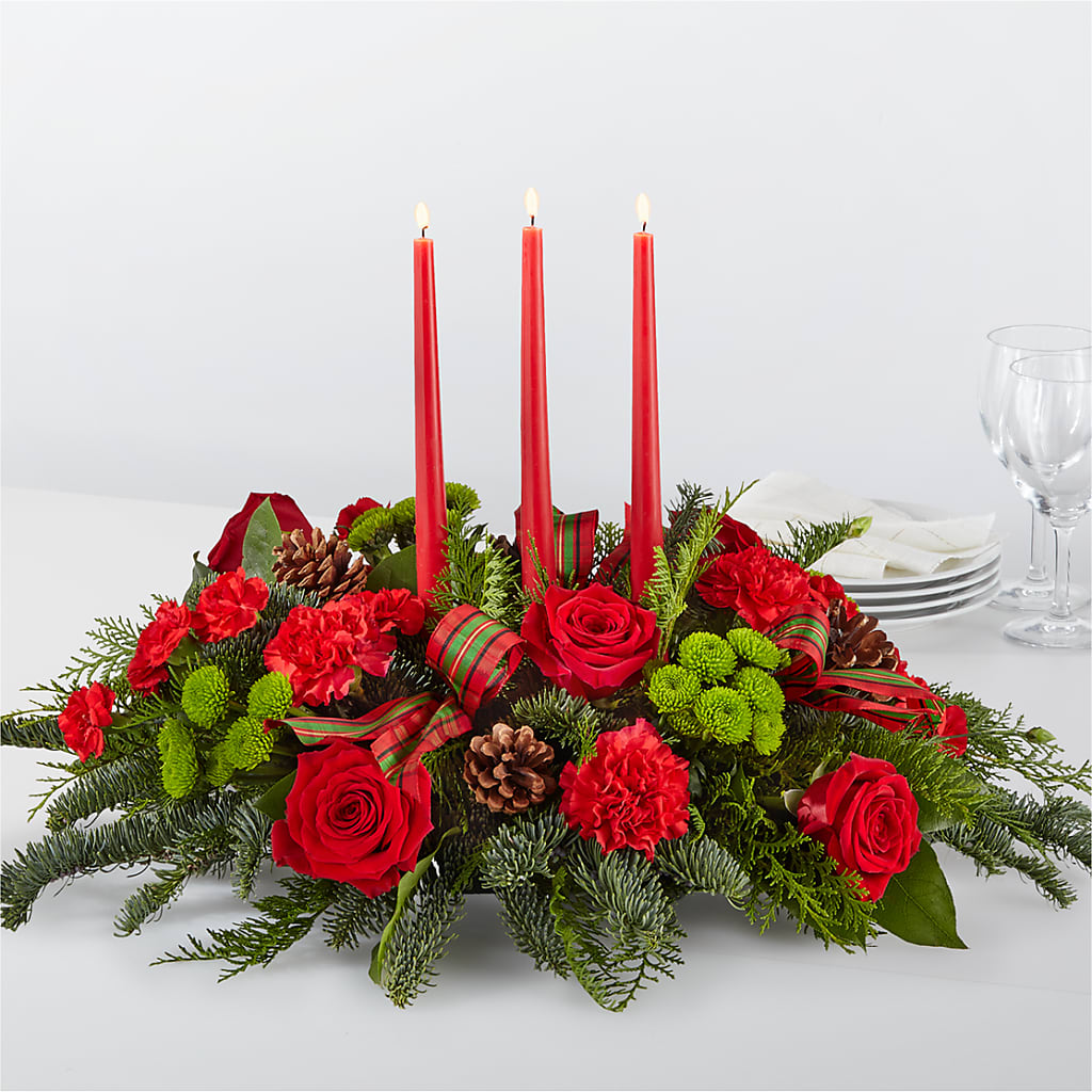 By the Candlelight Centerpiece – SUNSHINE FLOWERS & GIFTS, Joaquin TX
