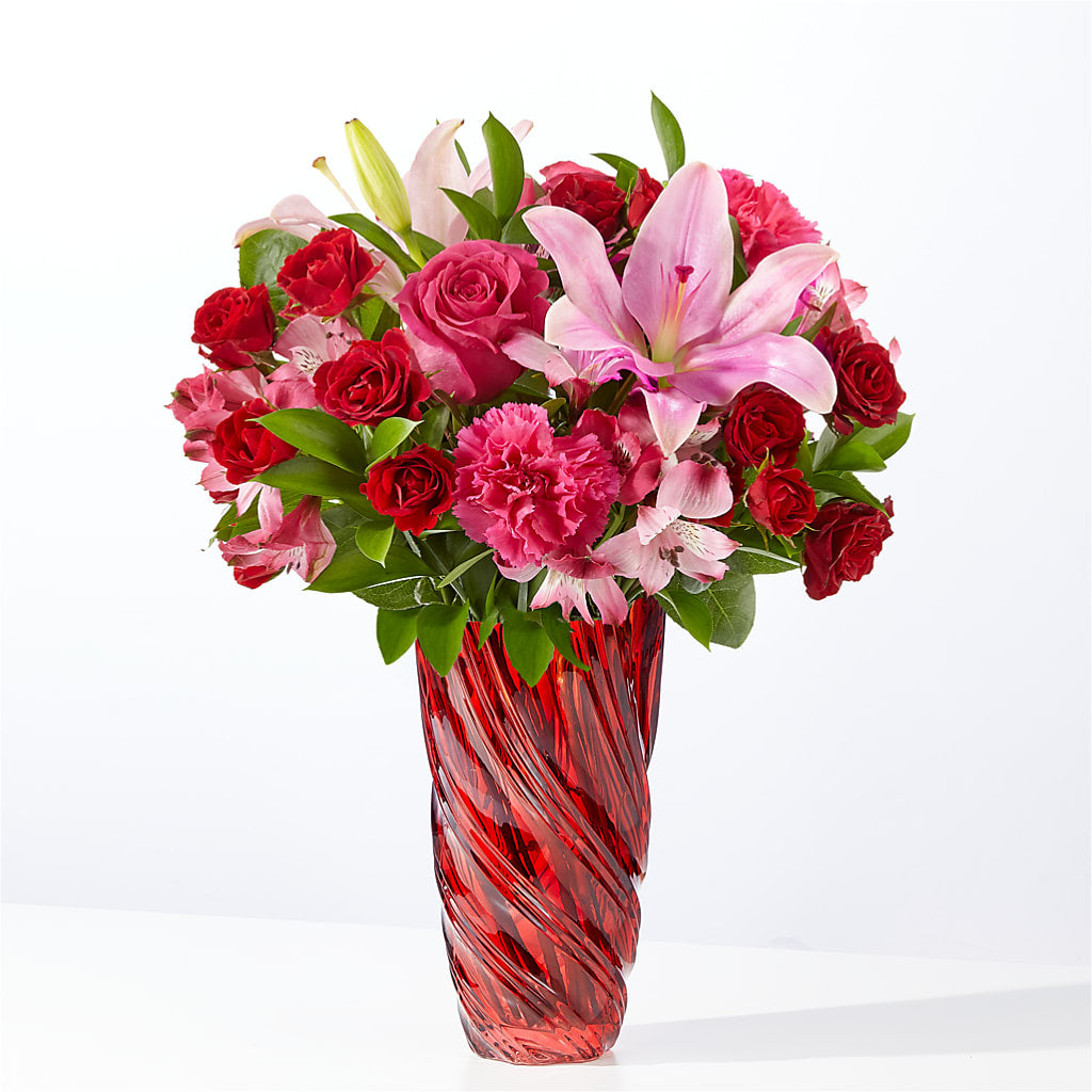 In Love Bouquet with Luxe Swirl Vase – SUNSHINE FLOWERS & GIFTS, Joaquin TX