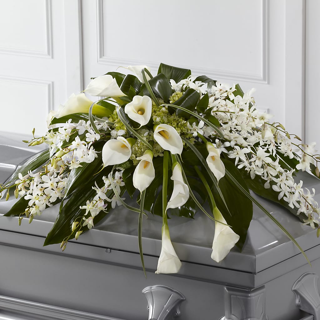 Angel Wings Casket Spray – SUNSHINE FLOWERS & GIFTS, Joaquin TX
