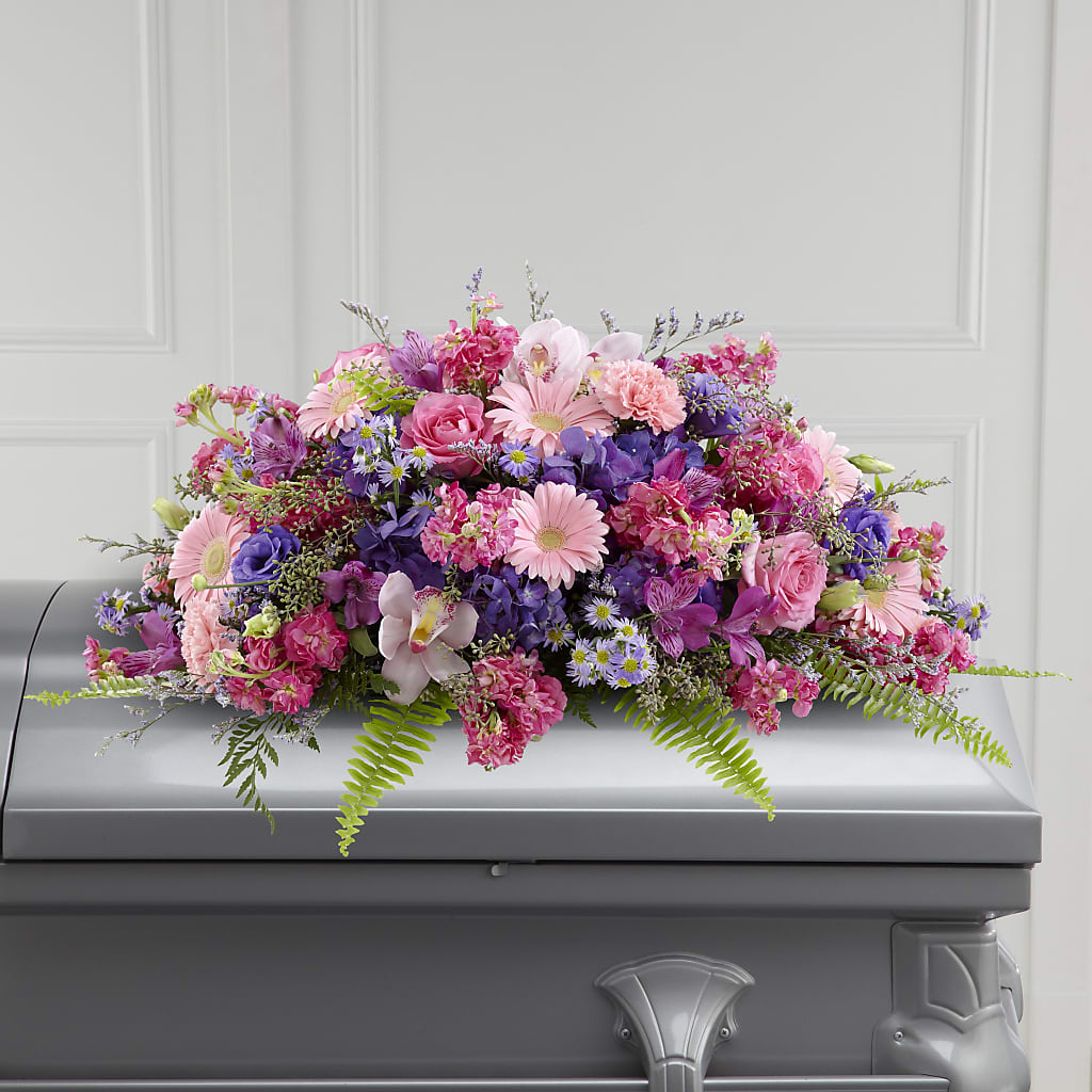 Glorious Garden Casket Spray – SUNSHINE FLOWERS & GIFTS, Joaquin TX