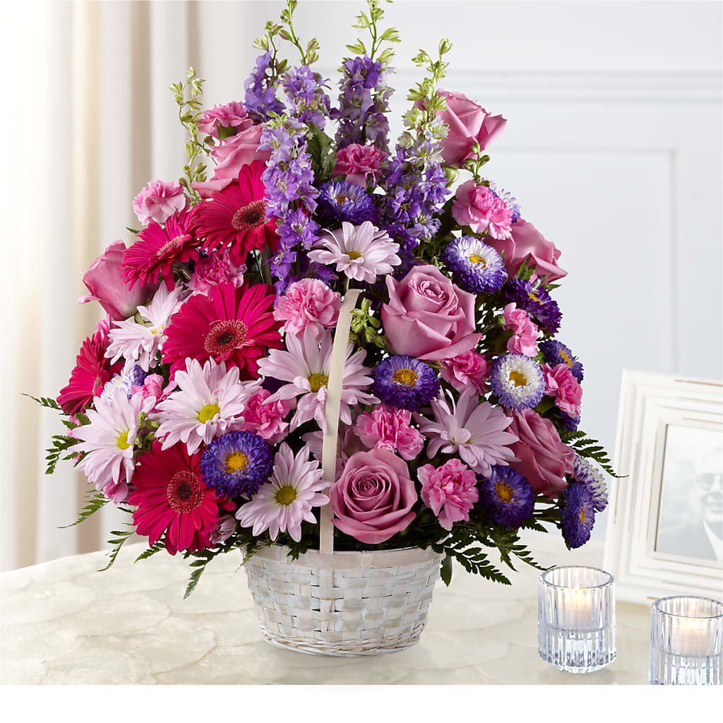 Pastel Peace Basket – SUNSHINE FLOWERS & GIFTS, Joaquin TX