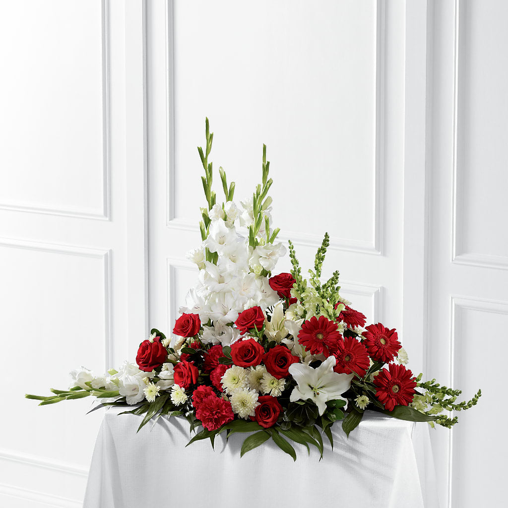 Crimson & White Arrangement – SUNSHINE FLOWERS & GIFTS, Joaquin TX