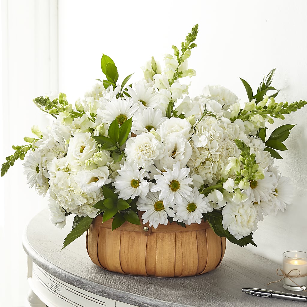 Pure Ivory Basket – SUNSHINE FLOWERS & GIFTS, Joaquin TX