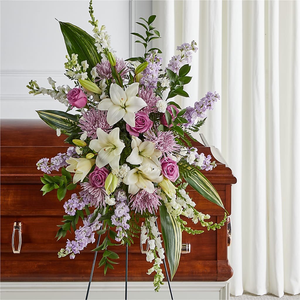 Grateful Hearts Standing Spray – SUNSHINE FLOWERS & GIFTS, Joaquin TX