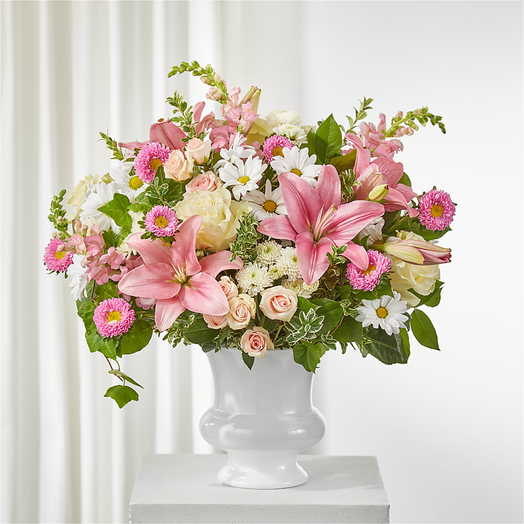 Empathetic Blooms Urn Arrangement – SUNSHINE FLOWERS & GIFTS, Joaquin TX