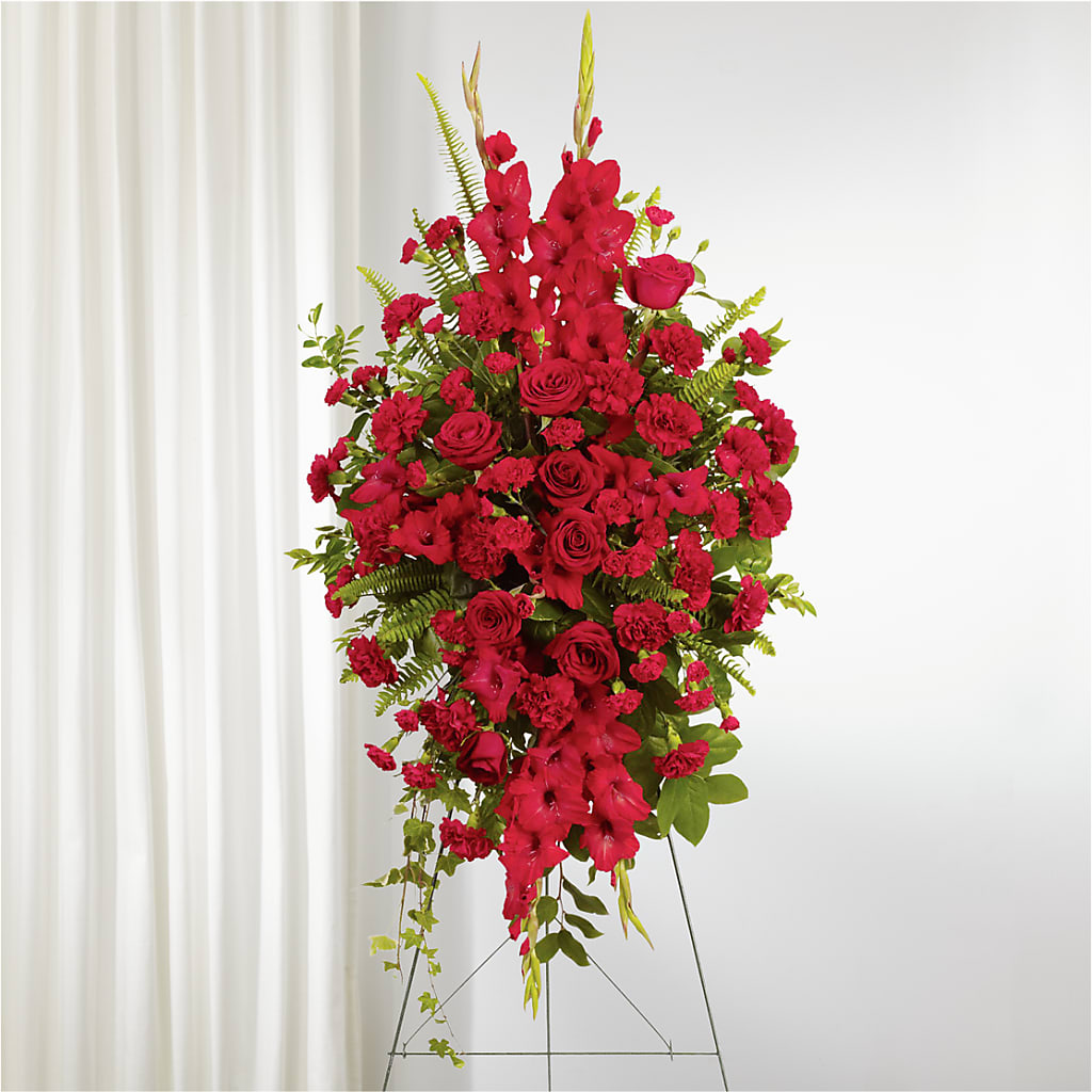 From the Heart Standing Spray – SUNSHINE FLOWERS & GIFTS, Joaquin TX