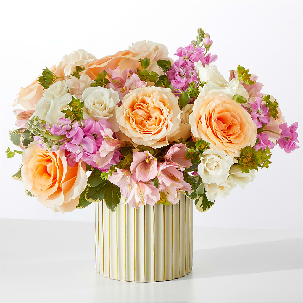 Paradise Bouquet with Ivory Vase – SUNSHINE FLOWERS & GIFTS, Joaquin TX
