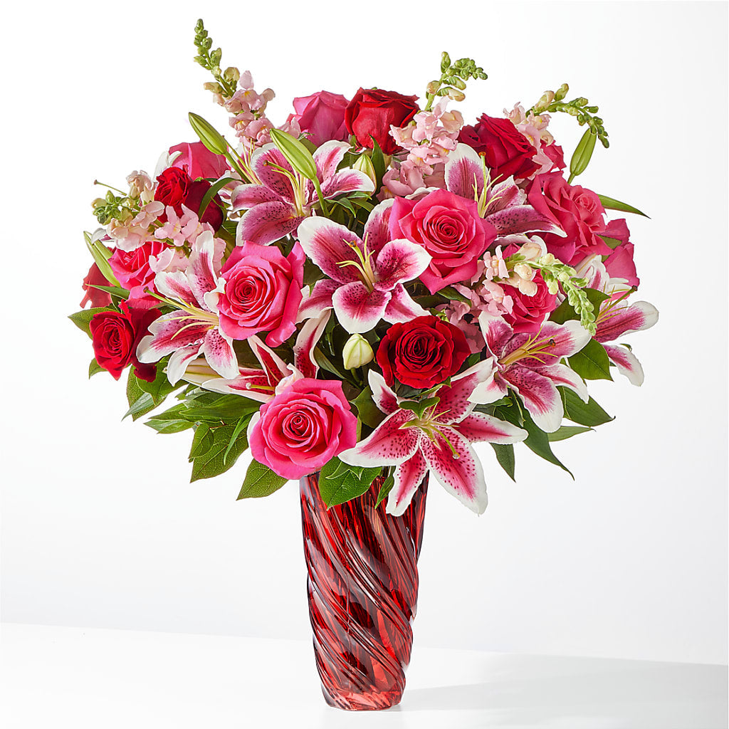 Always You Bouquet with Luxe Swirl Vase – SUNSHINE FLOWERS & GIFTS, Joaquin TX