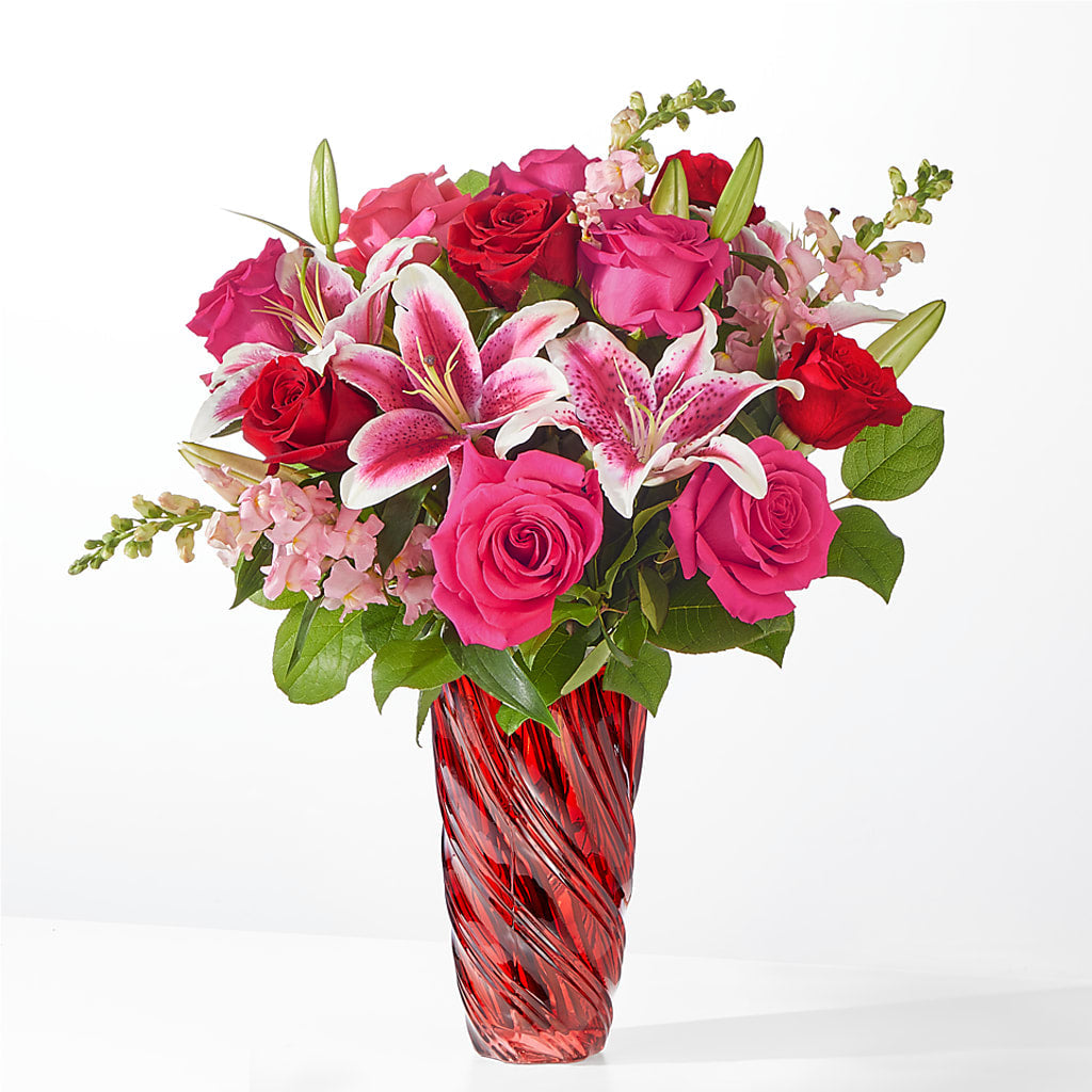 Always You Bouquet with Luxe Swirl Vase – SUNSHINE FLOWERS & GIFTS, Joaquin TX