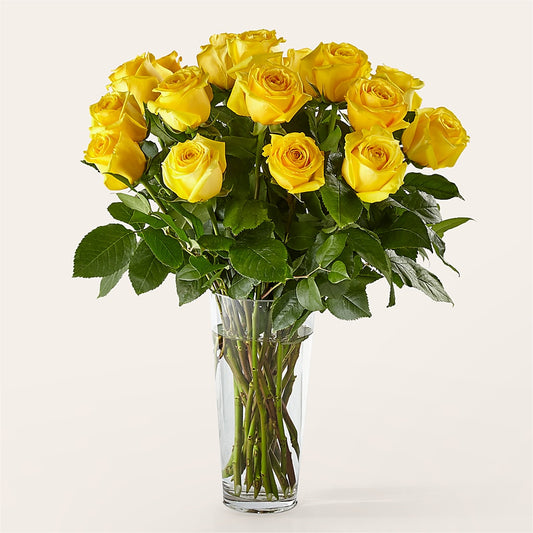 Long Stem Yellow Rose Bouquet – SUNSHINE FLOWERS & GIFTS, Joaquin TX