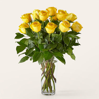 Long Stem Yellow Rose Bouquet – SUNSHINE FLOWERS & GIFTS, Joaquin TX