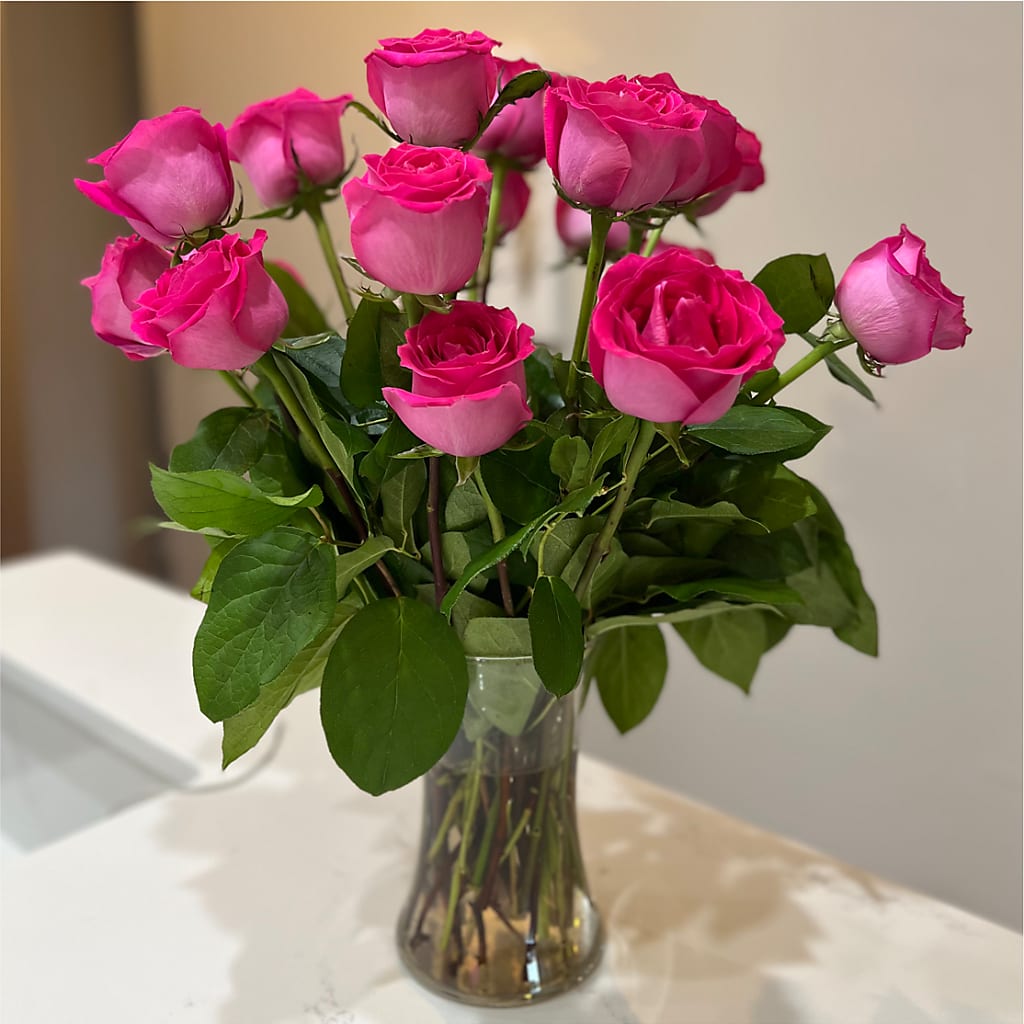 Long Stem Pink Rose Bouquet – SUNSHINE FLOWERS & GIFTS, Joaquin TX