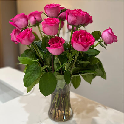 Long Stem Pink Rose Bouquet – SUNSHINE FLOWERS & GIFTS, Joaquin TX