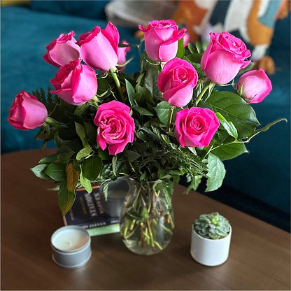Long Stem Pink Rose Bouquet – SUNSHINE FLOWERS & GIFTS, Joaquin TX