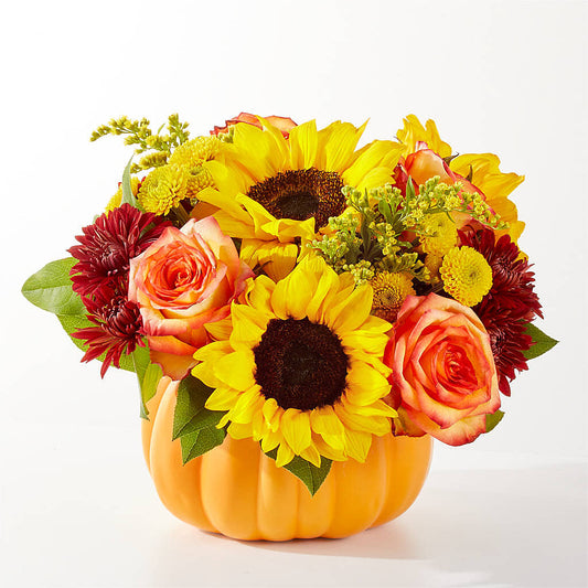 Golden Gourd Pumpkin Bouquet – SUNSHINE FLOWERS & GIFTS, Joaquin TX