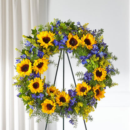 Bright Rays Wreath – SUNSHINE FLOWERS & GIFTS, Joaquin TX