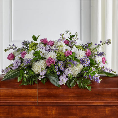 Meadows of Serenity Casket Spray – SUNSHINE FLOWERS & GIFTS, Joaquin TX