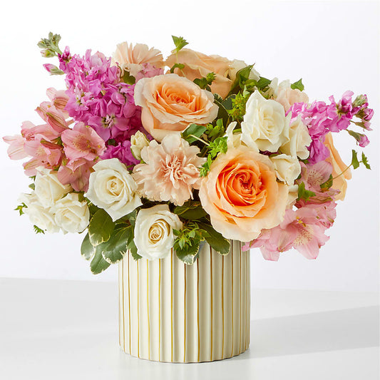 Paradise Bouquet with Ivory Vase – SUNSHINE FLOWERS & GIFTS, Joaquin TX