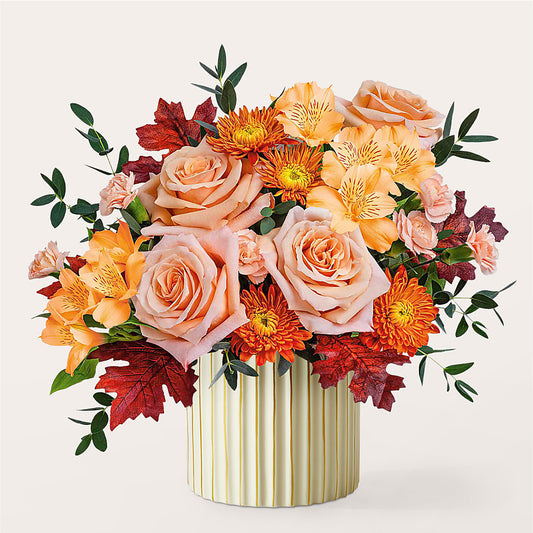 Spiced Latte Bouquet with Ivory Vase – SUNSHINE FLOWERS & GIFTS, Joaquin TX