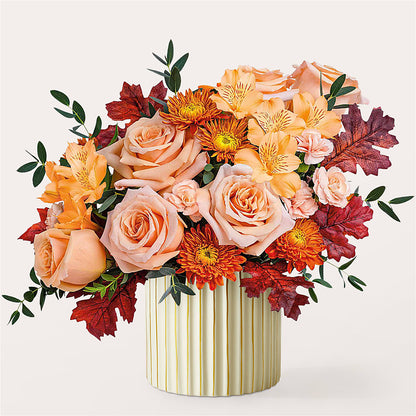 Spiced Latte Bouquet with Ivory Vase – SUNSHINE FLOWERS & GIFTS, Joaquin TX