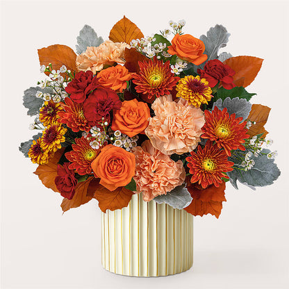 Merlot Bouquet with Ivory Vase – SUNSHINE FLOWERS & GIFTS, Joaquin TX