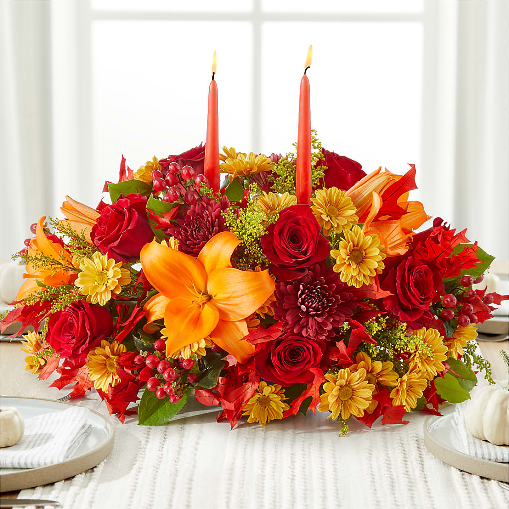 Autumn's Embrace Centerpiece – SUNSHINE FLOWERS & GIFTS, Joaquin TX