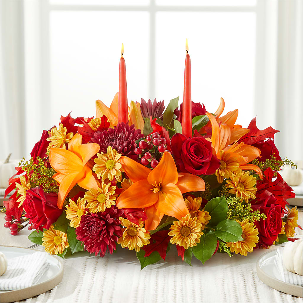 Autumn's Embrace Centerpiece – SUNSHINE FLOWERS & GIFTS, Joaquin TX
