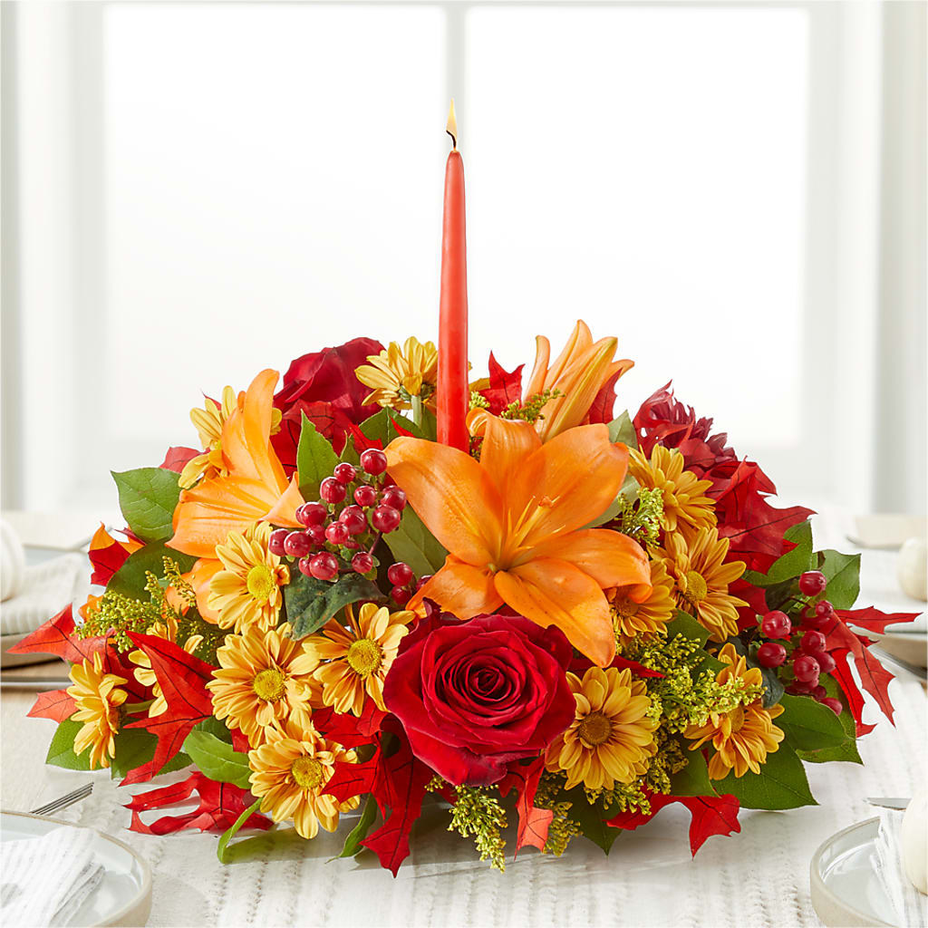 Autumn's Embrace Centerpiece – SUNSHINE FLOWERS & GIFTS, Joaquin TX
