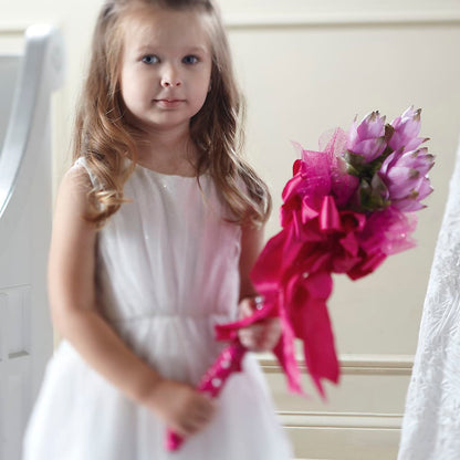 Sparkle Pink Flower Girl Bouquet – SUNSHINE FLOWERS & GIFTS, Joaquin TX