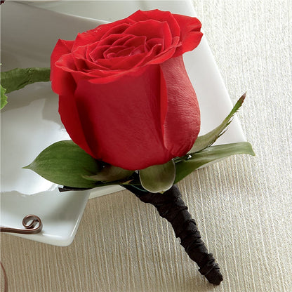 Red Rose Boutonniere – SUNSHINE FLOWERS & GIFTS, Joaquin TX